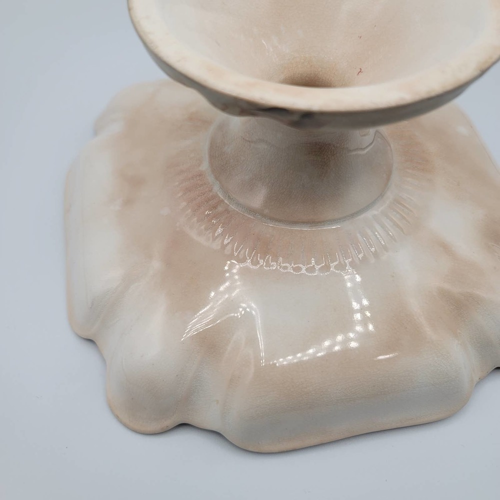 Vintage Pedestal Dish Dessert Stand Distressed Aged Trinket Dish - Picture 13 of 13